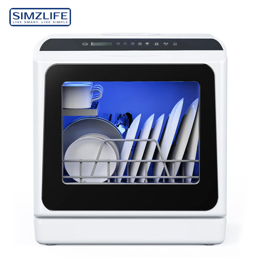 SIMZLIFE Mini Portable Dishwasher Compact Tabletop Small Dishwasher with 5L Built-in Water Tank with 6 Modes for Baby Care