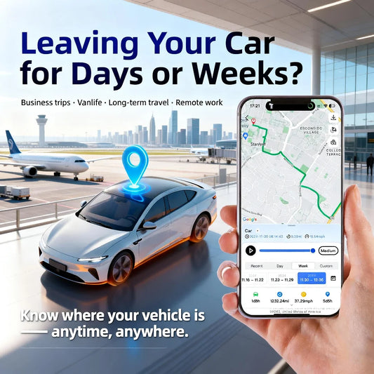 Wireless Car GPS Tracker Anti-Theft, Global Real-Time Vehicle Tracking with Built-in IoT SIM, Geo-Fence & Vibration Alarm, 15+ D