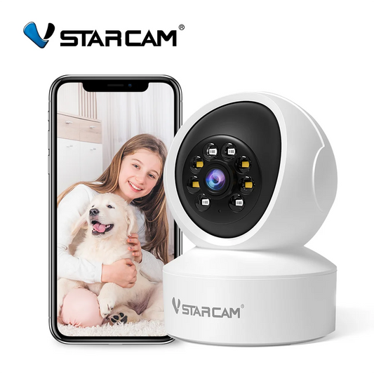 Vstarcam Indoor Security Camera for Home 360° Coverage Color Night Vision 2-Way Audio Motion Detection Customize Zone