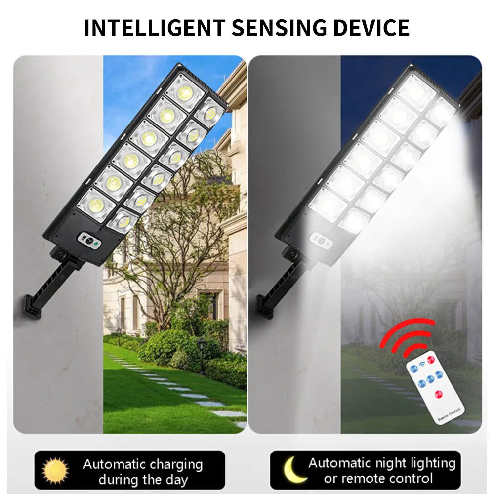 504 LED Solar-Powered Outdoor Lighting - 4 Modes, 6500K Wide-Angle Dusk-to-Dawn Lighting With Motion Sensor IP65 Waterproof