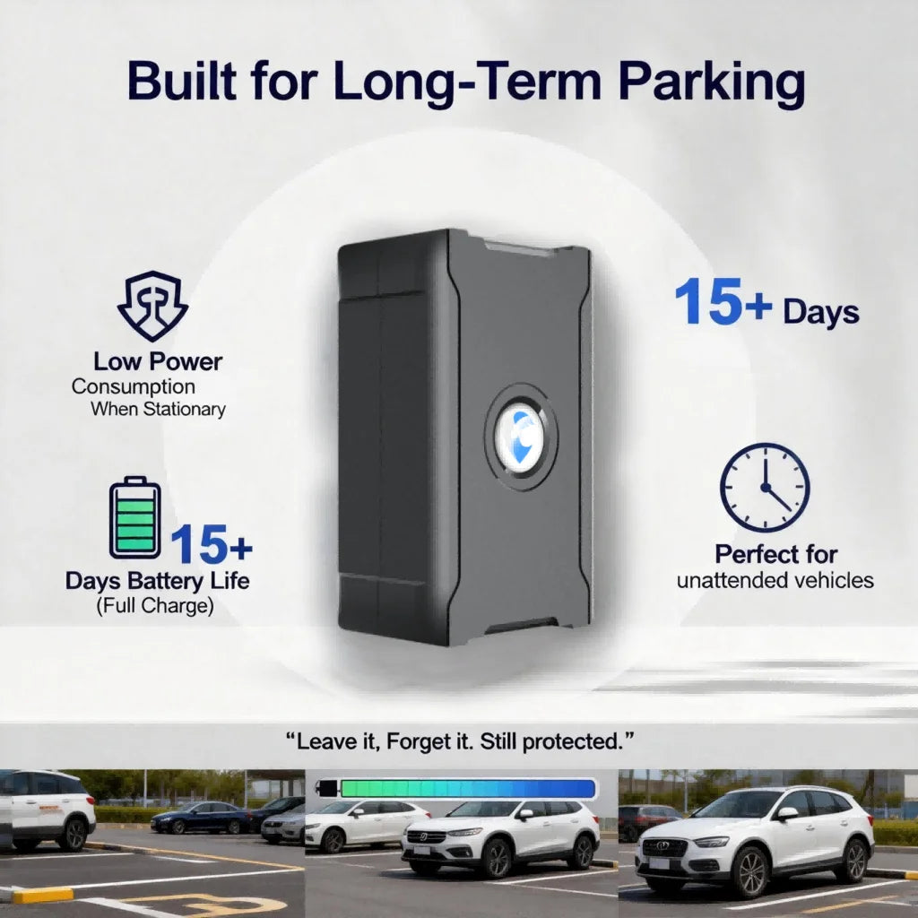 Wireless Car GPS Tracker Anti-Theft, Global Real-Time Vehicle Tracking with Built-in IoT SIM, Geo-Fence & Vibration Alarm, 15+ D