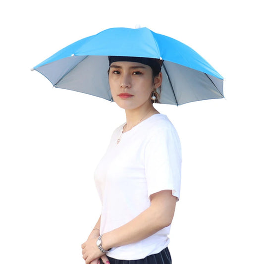 Umbrella Hat Hands Free Fishing Umbrella Cap 27 Inch Diameter Headwear Umbrella Foldable for Sun Rain Beach Golf Fishing Hiking