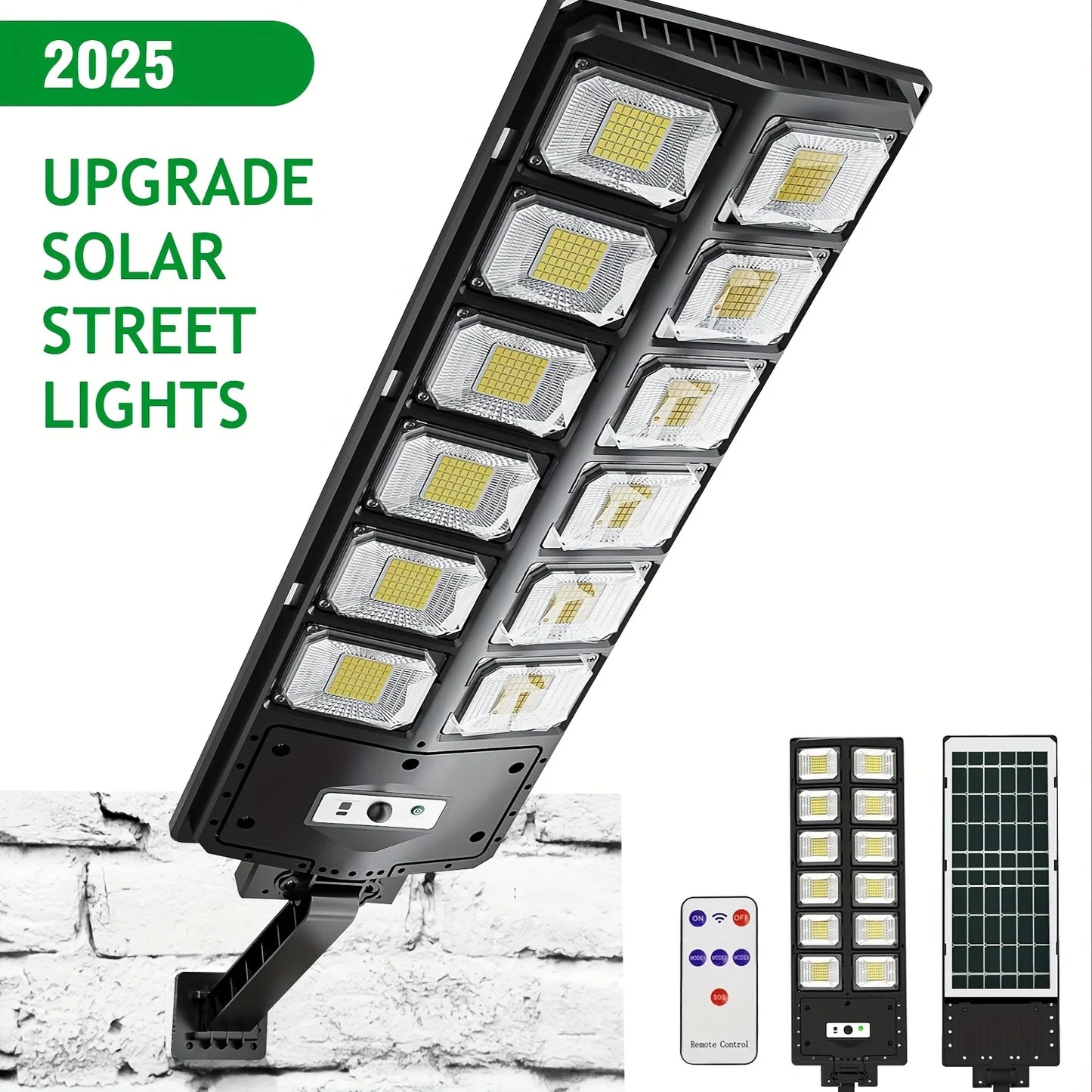 100,000LM Solar Flood Light6500K, 504 LEDs, IP65, Motion Sensor, Remote. For Parking Lot, Yard, Basketball Court