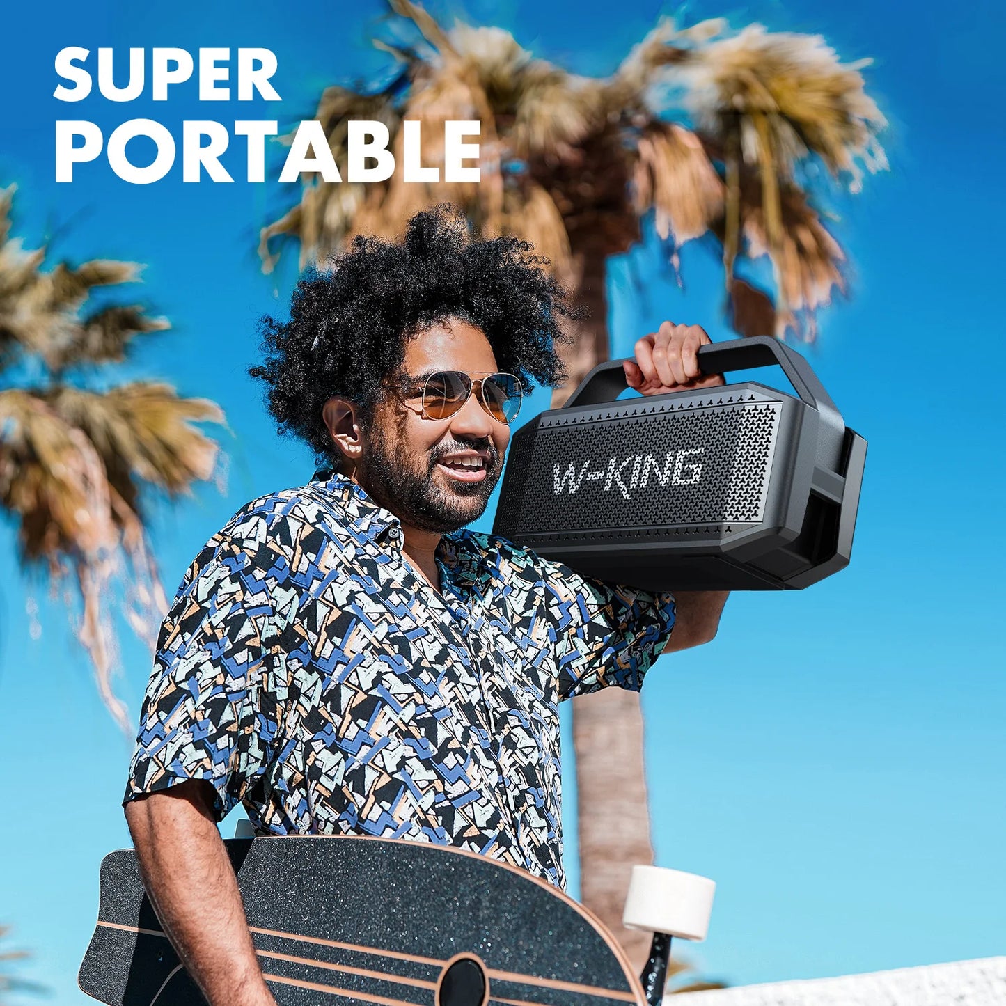 W-KING 100W Peak 60W RMS Deep Bass Bluetooth Speaker, IPX6 Portable Waterproof Loud Bluetooth Speakers Wireless with Subwoofer