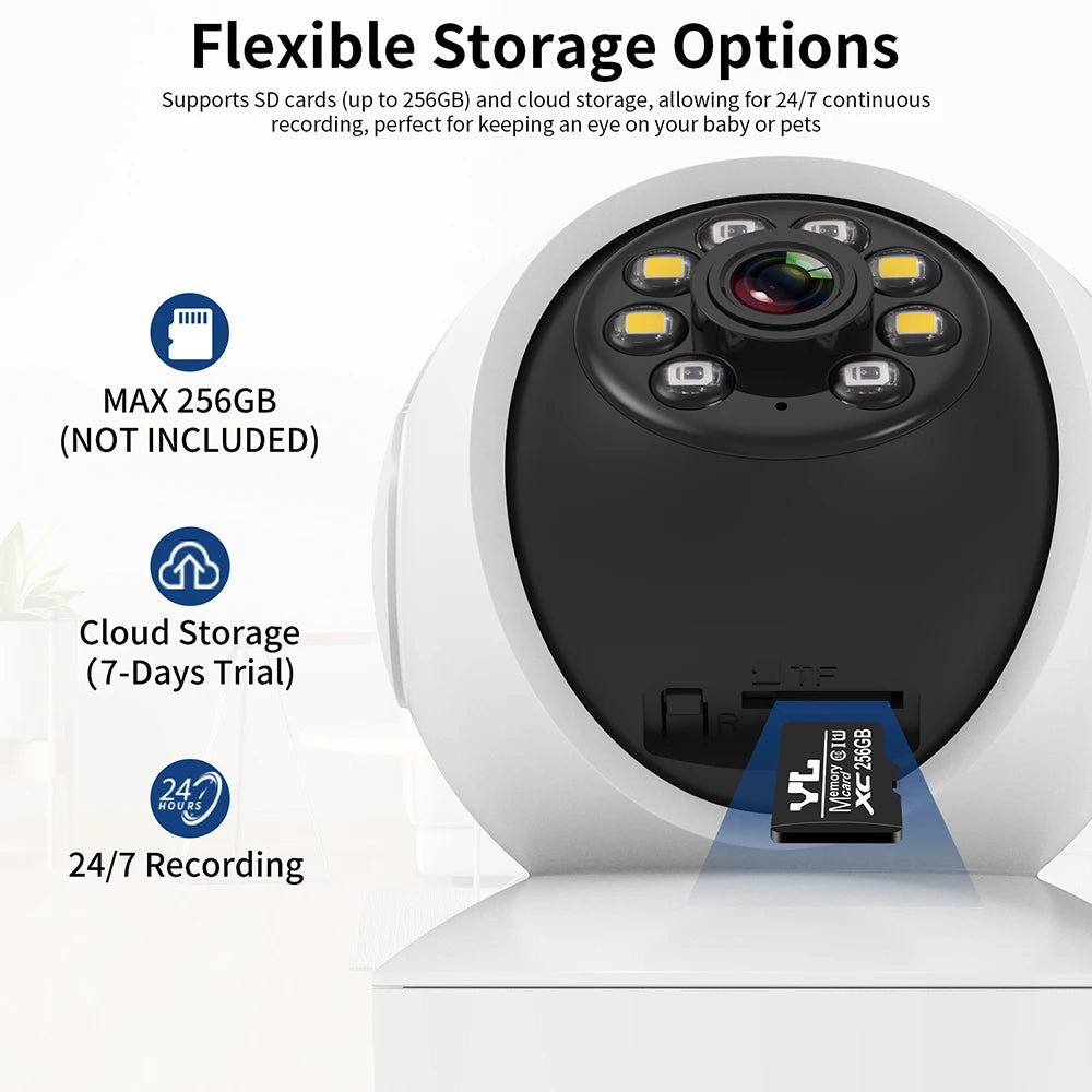 Vstarcam Indoor Security Camera for Home 360° Coverage Color Night Vision 2-Way Audio Motion Detection Customize Zone