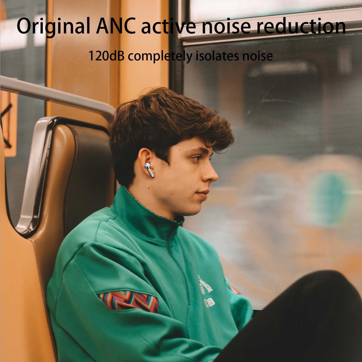 PRO 3 wireless Bluetooth earphones with heart rate monitoring, ANC noise cancelling microphone earbuds, stereo audio compatible