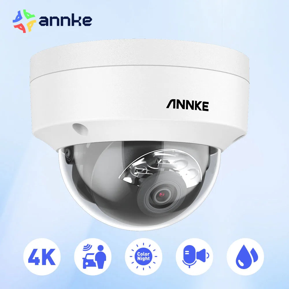 ANNKE 4K Smart Dual Light Network Camera IP67 IK08 Built-in Mic 8MP POE IP Cameras Motion detection H.265+ Smart Home 4mm