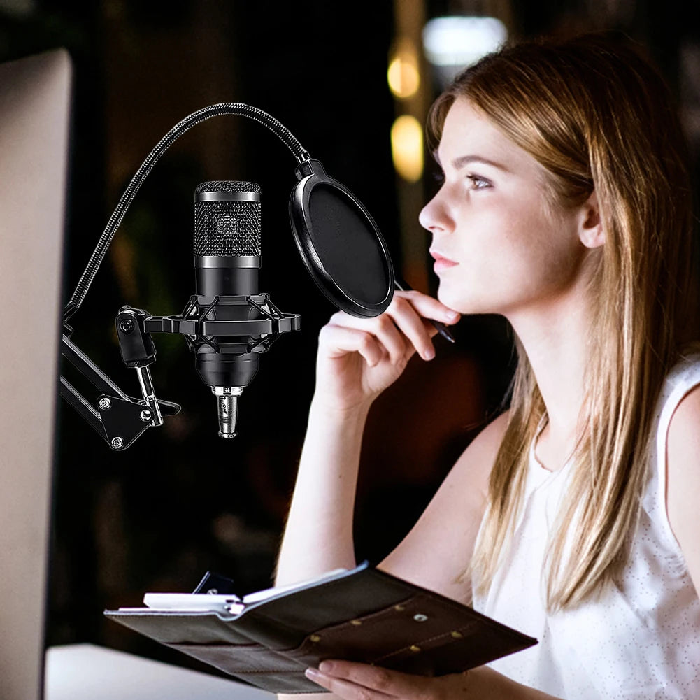 BM800 V8s Podcast Sound Card Set W/ BM800 Microphone Professional Audio Condenser Mic Studio for Karaoke Podcast Recording Live