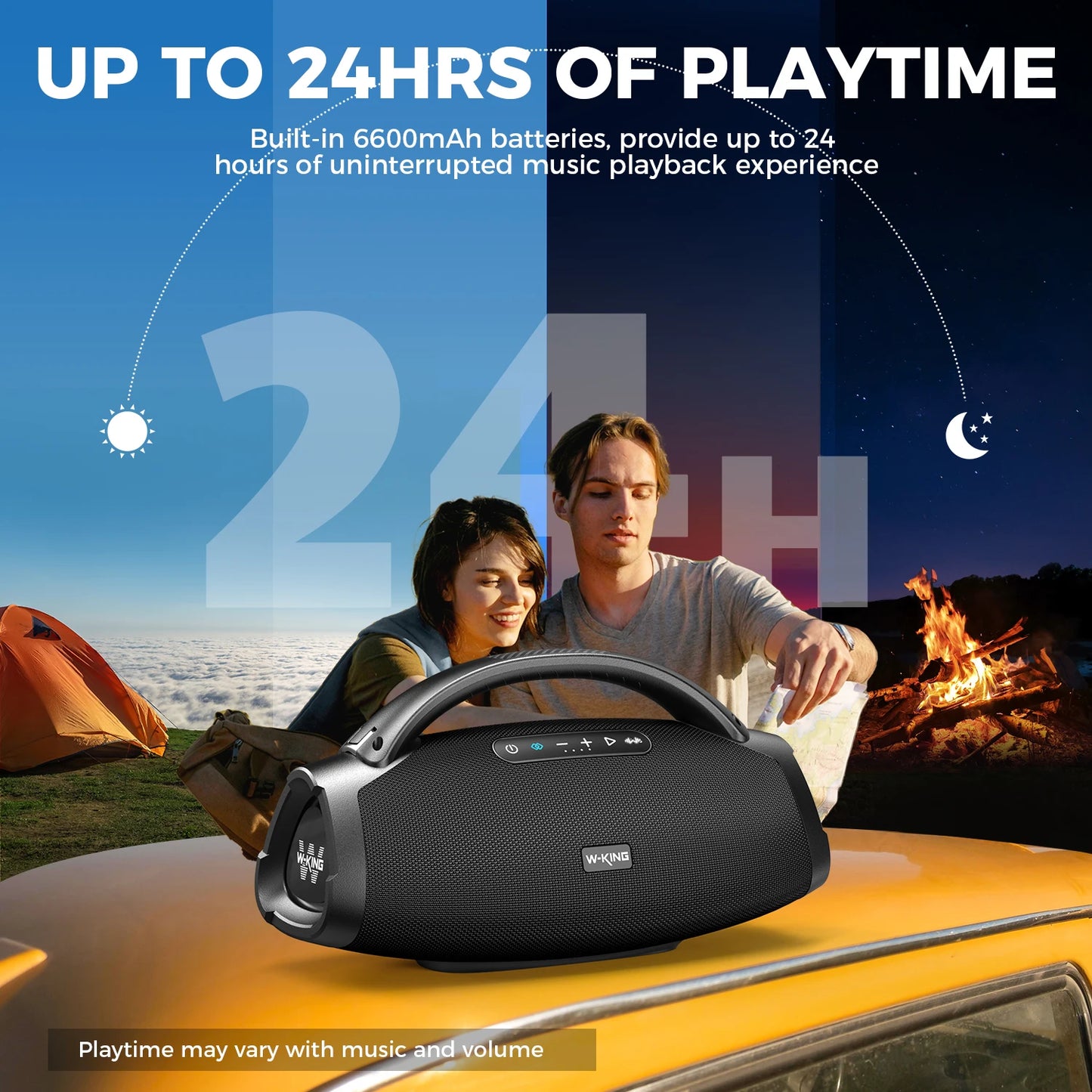 W-KING 180W RMS Portable Bluetooth Speakers,Massive Bass Party Boombox IPX7 Waterproof Speaker Large, Loud Outdoor Speaker